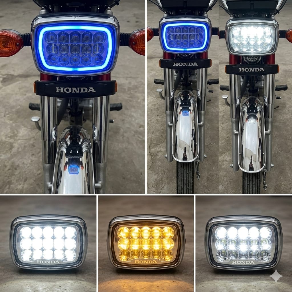 5 function Led head light for Bike | Universal for all 70cc and 125cc (Free Delivery)